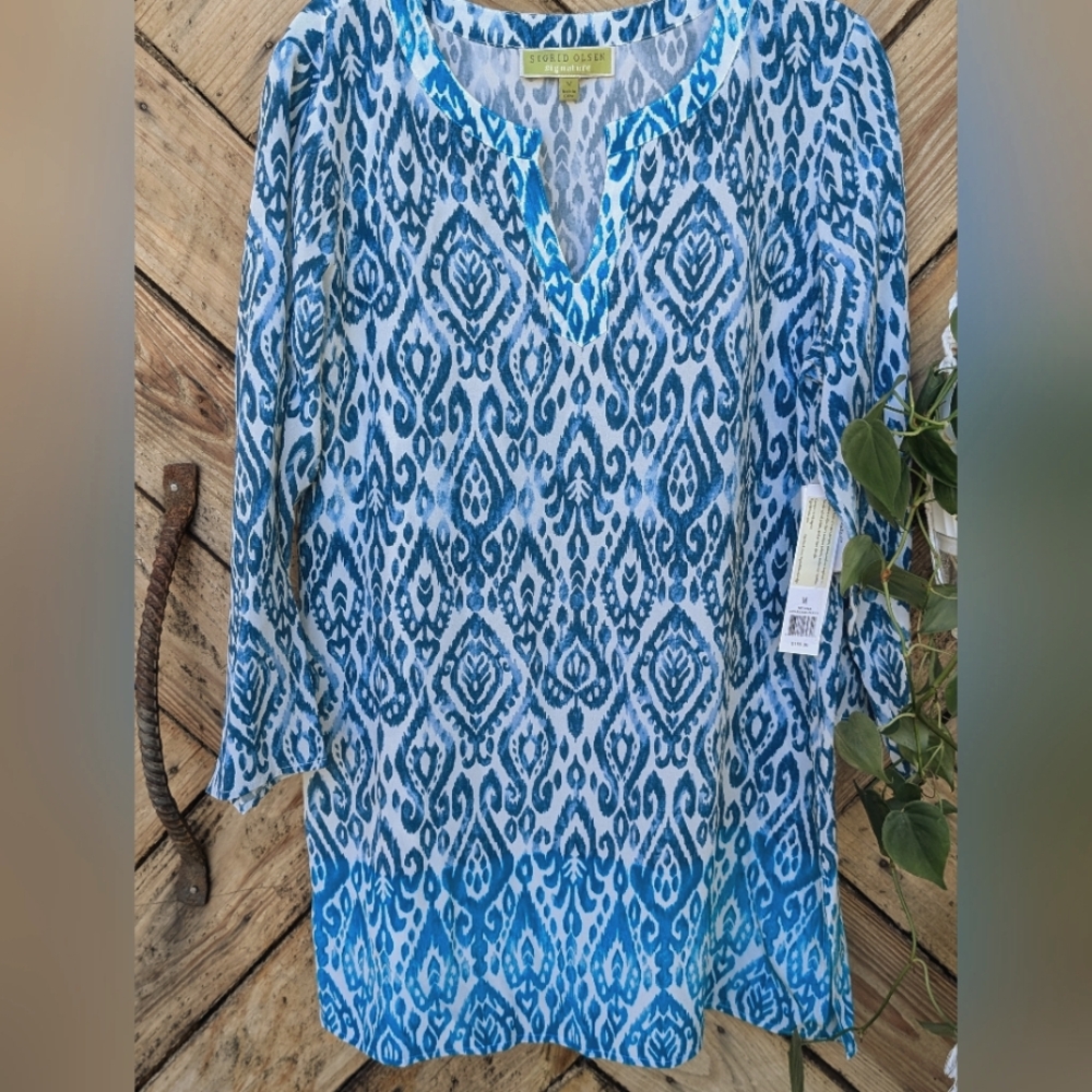 Sigrid Olsen Signature Silk Tunic Blouse